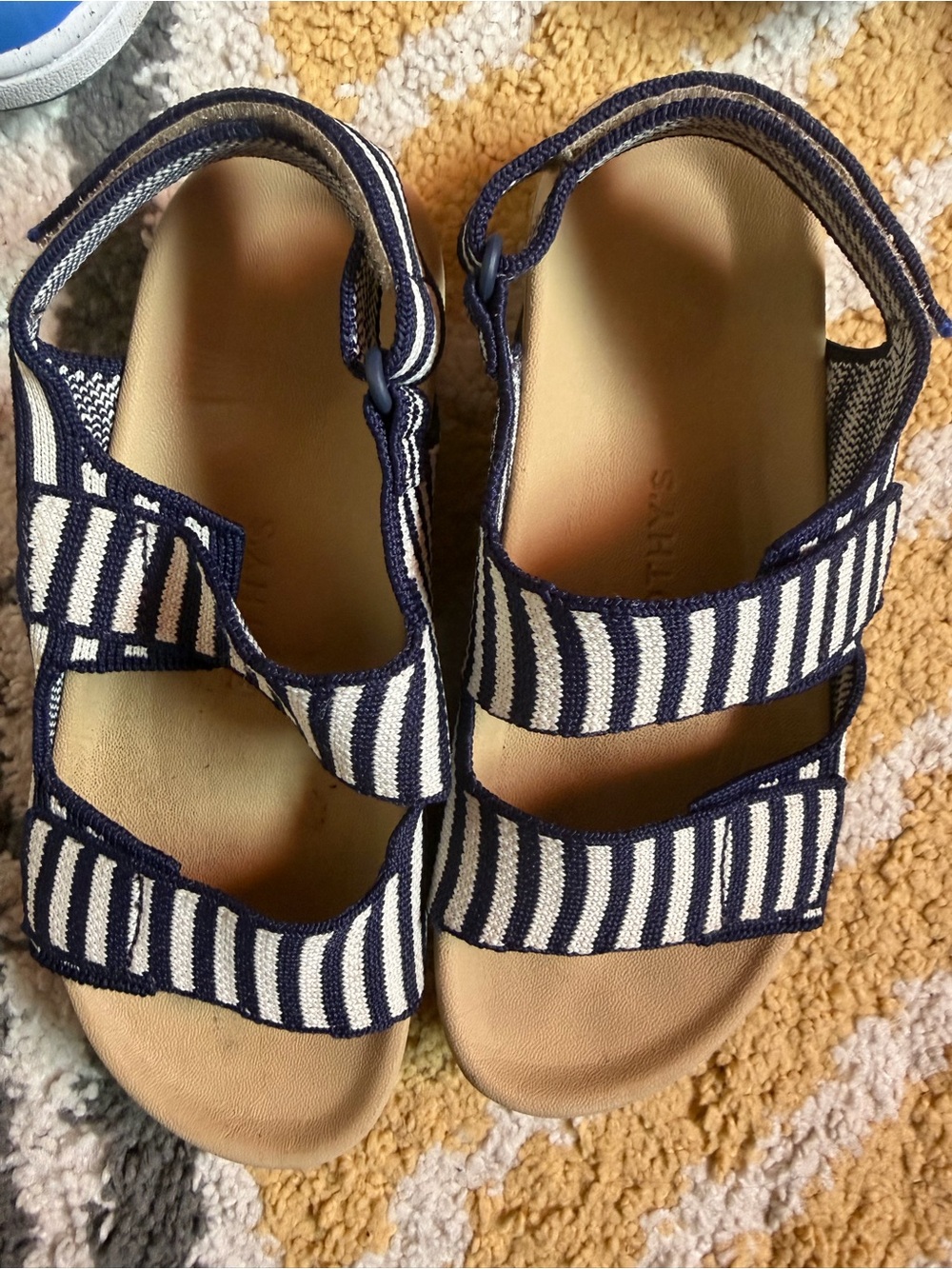 Rothy's Navy and White Striped Women's Sandals